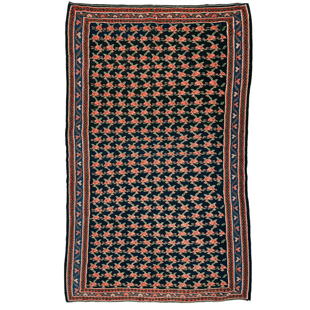 Vintage Persian Senneh Kilim — 1950s | 4'4" x 6'10"