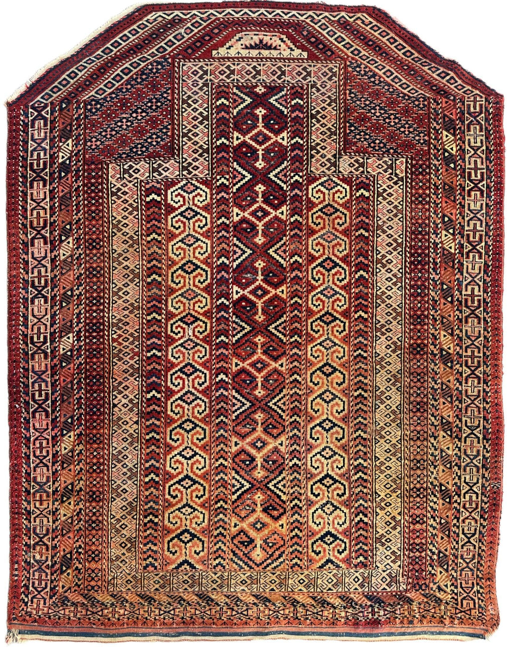 Antique Turkmen Prayer Rug (Namazlyk) — 1890s | 4' x 5'2"
