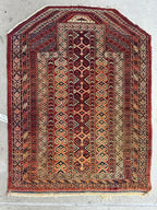 Antique Turkmen Prayer Rug (Namazlyk) — 1890s | 4' x 5'2"