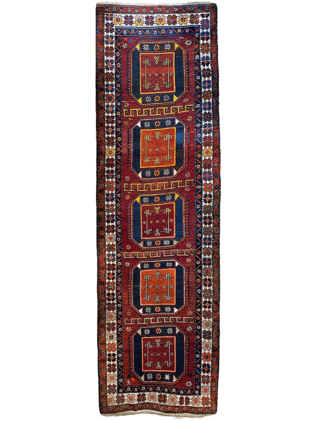 Antique Kurdish Kazak Runner — 1920s | 3'8" x 12'3"