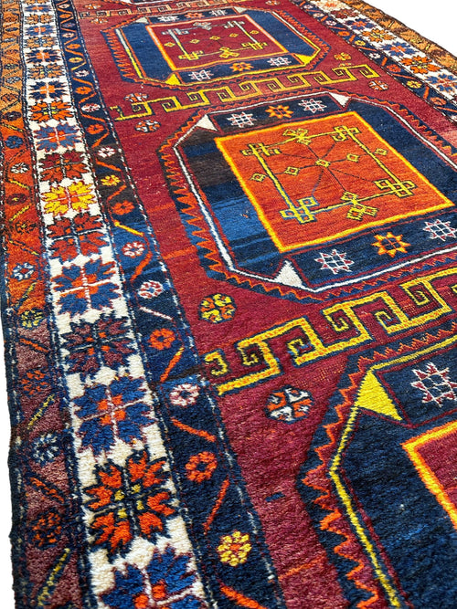 Antique Kurdish Kazak Runner — 1920s | 3'8" x 12'3"