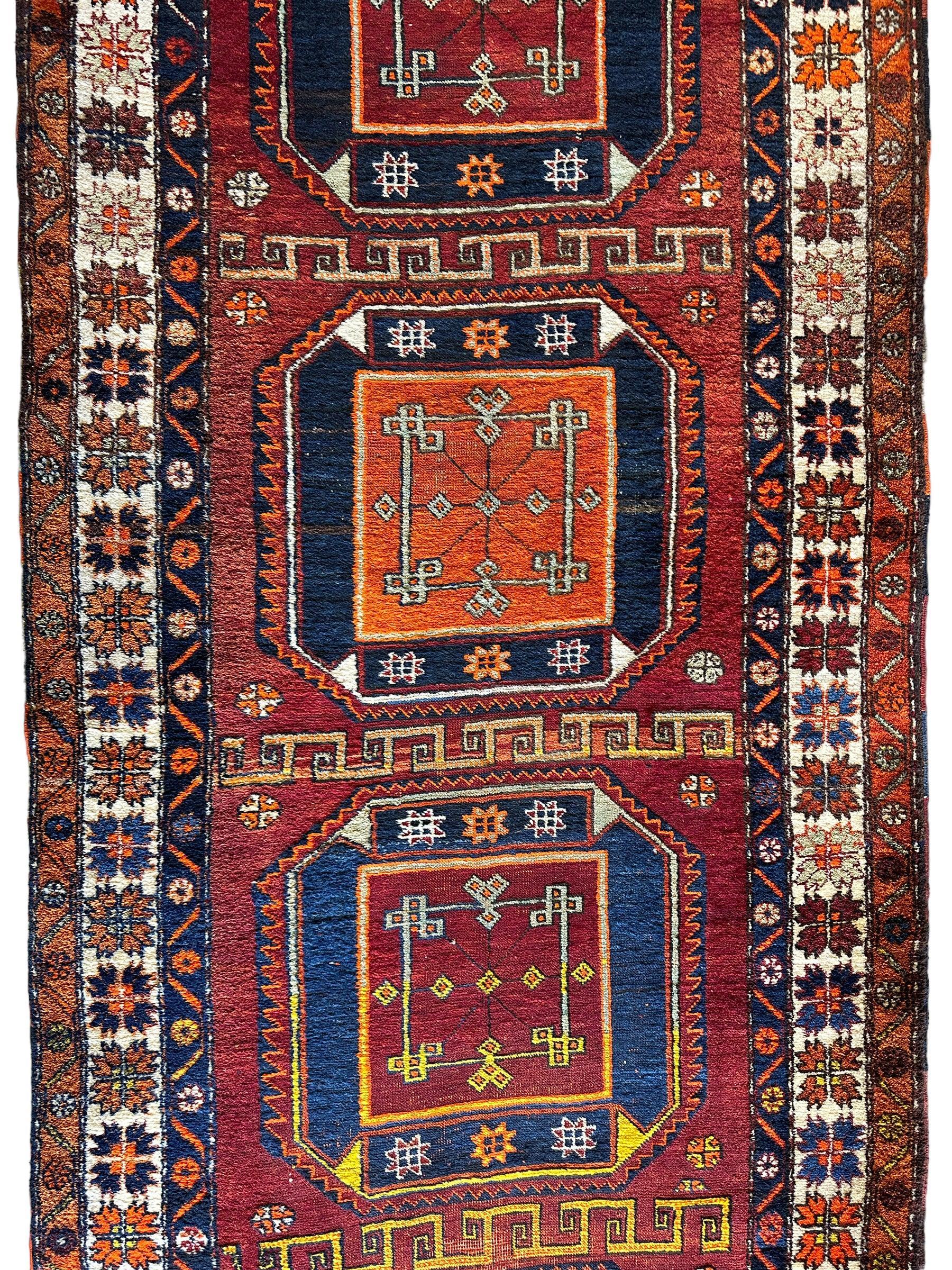 Antique Kurdish Kazak Runner — 1920s | 3'8" x 12'3"