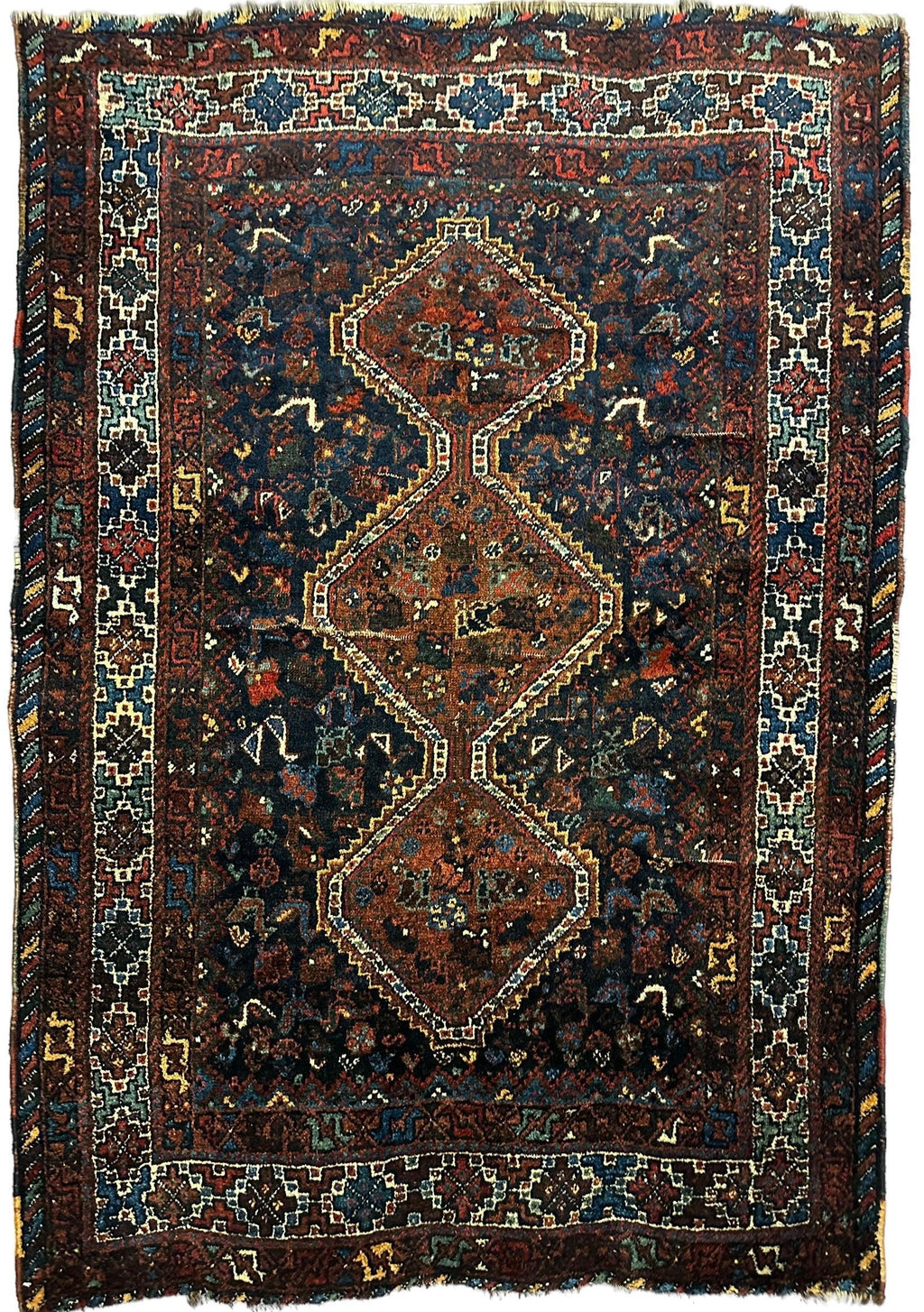 Antique Persian Khamseh Bagface — 1920s | 4' x 5'10"