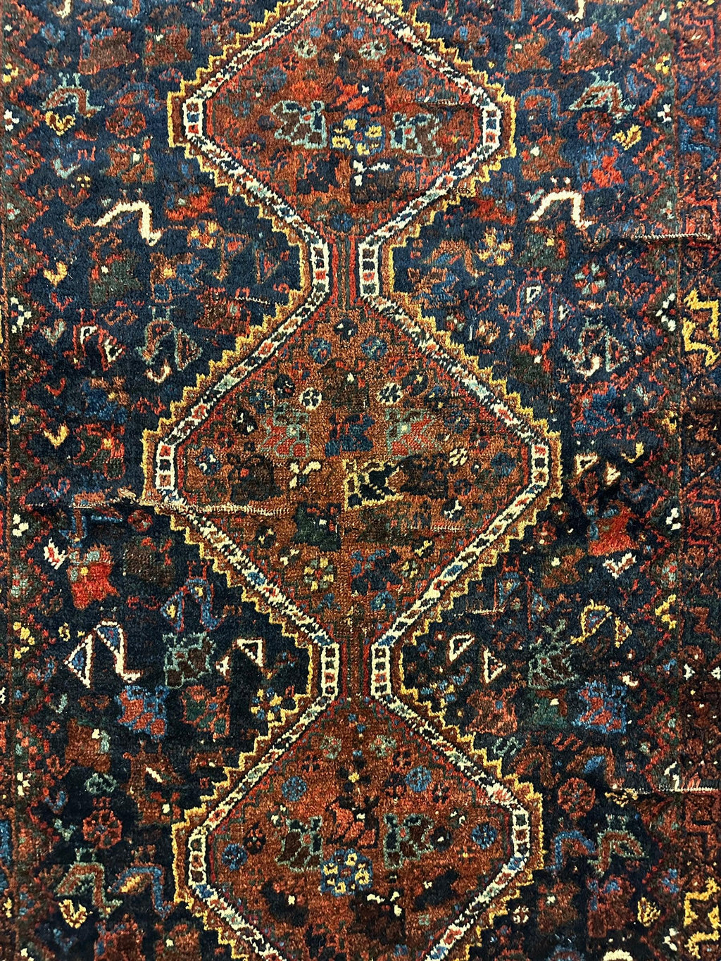 Antique Persian Khamseh Bagface — 1920s | 4' x 5'10"
