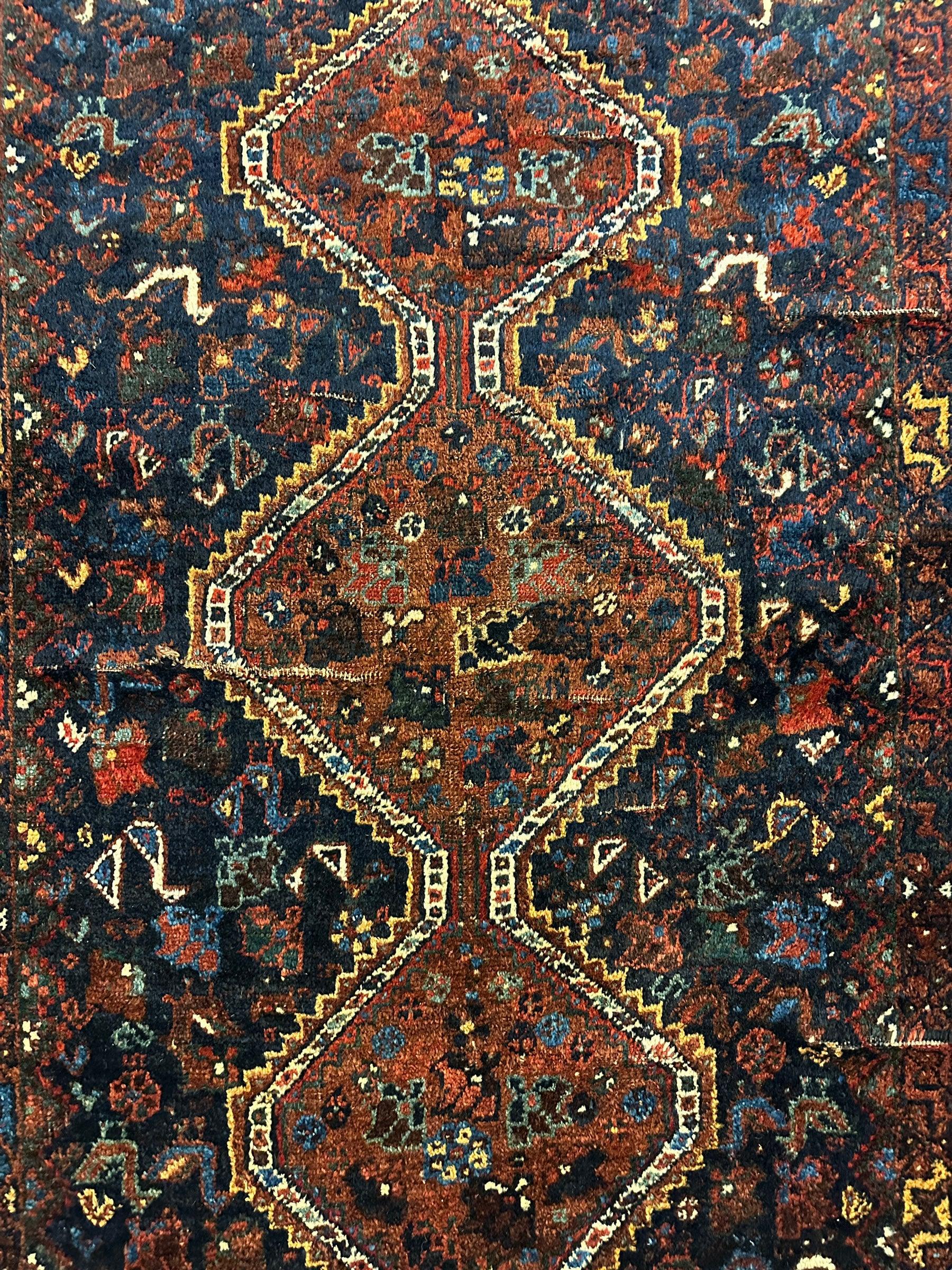 Antique Persian Khamseh Bagface — 1920s | 4' x 5'10"