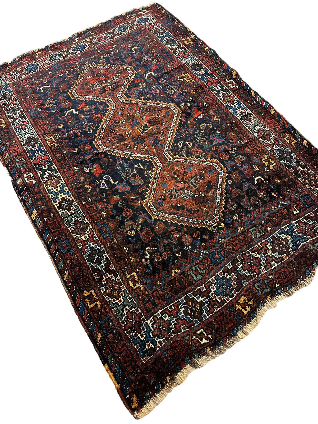 Antique Persian Khamseh Bagface — 1920s | 4' x 5'10"
