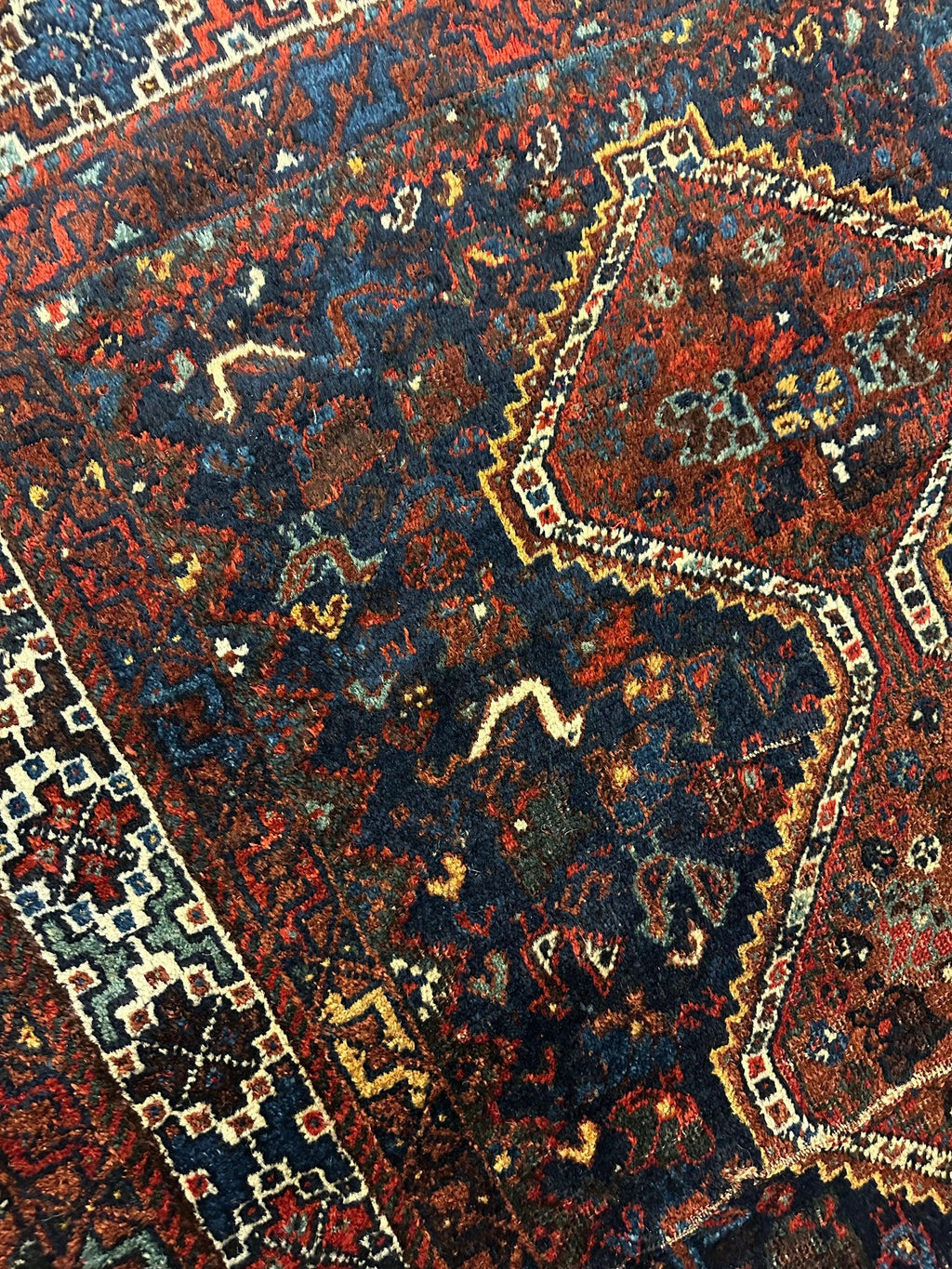 Antique Persian Khamseh Bagface — 1920s | 4' x 5'10"