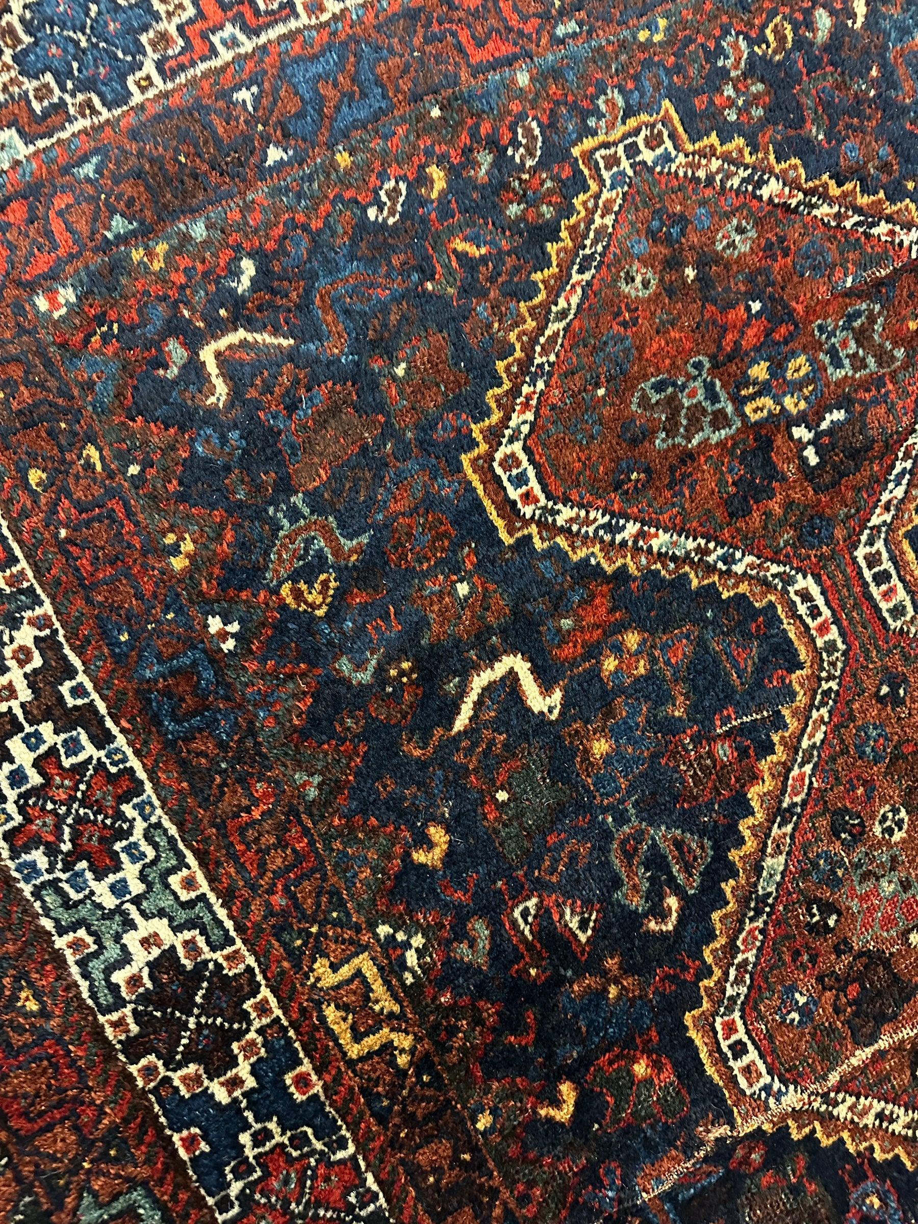 Antique Persian Khamseh Bagface — 1920s | 4' x 5'10"