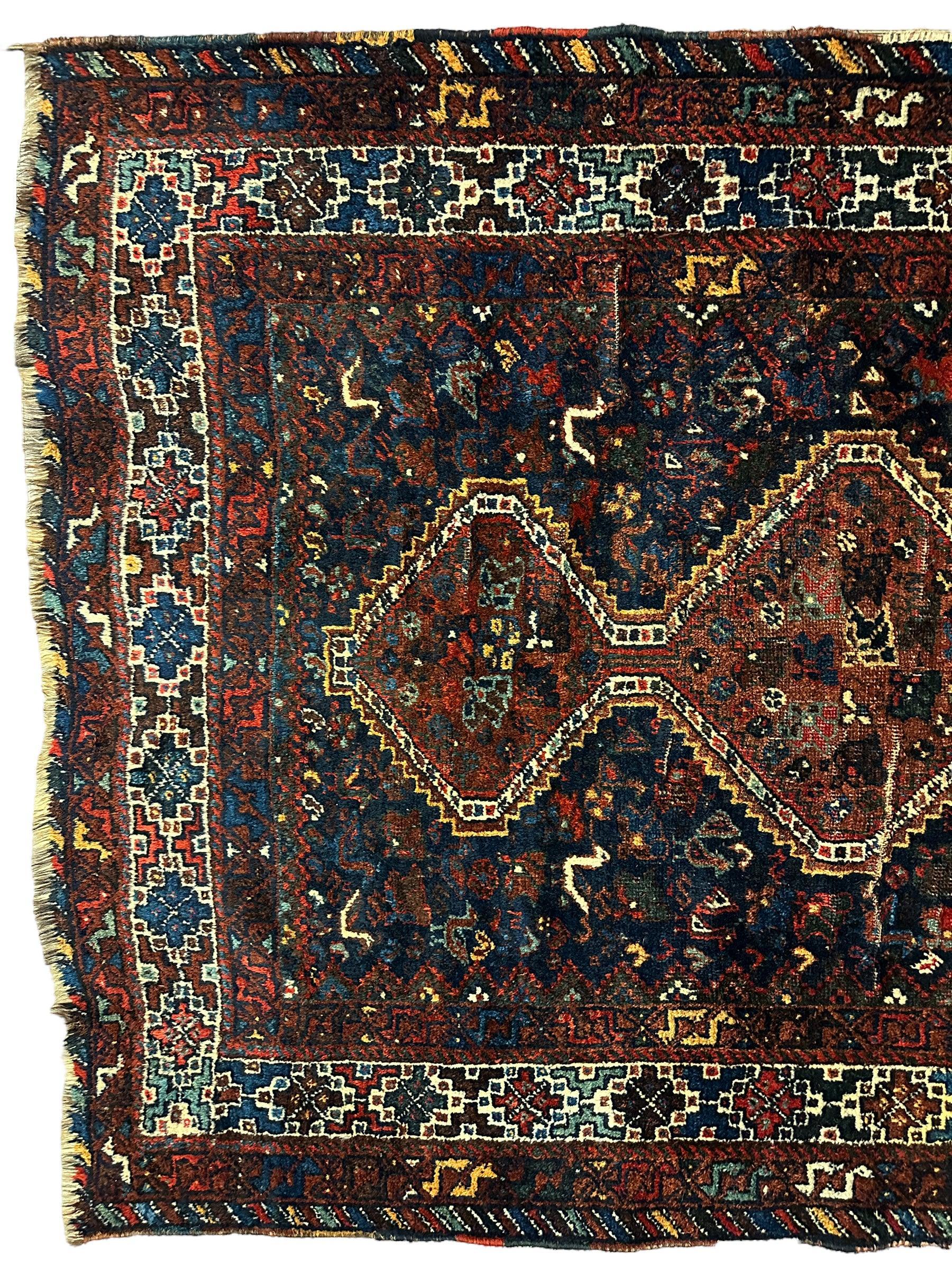 Antique Persian Khamseh Bagface — 1920s | 4' x 5'10"