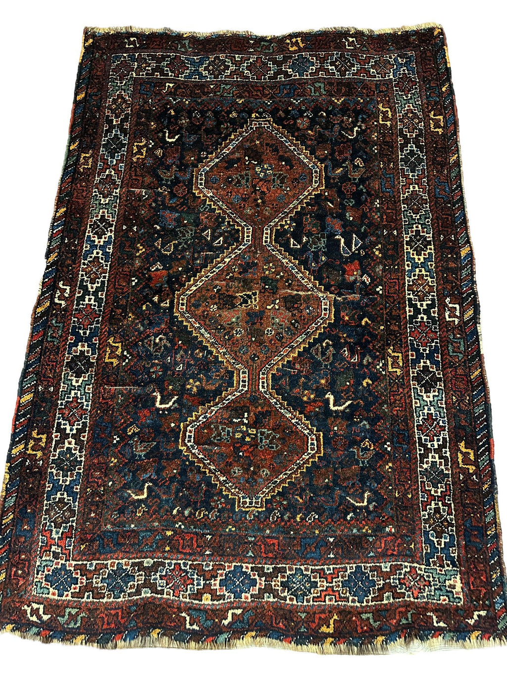 Antique Persian Khamseh Bagface — 1920s | 4' x 5'10"