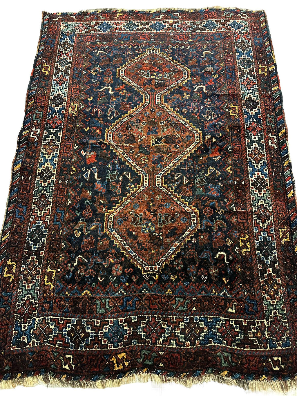 Antique Persian Khamseh Bagface — 1920s | 4' x 5'10"