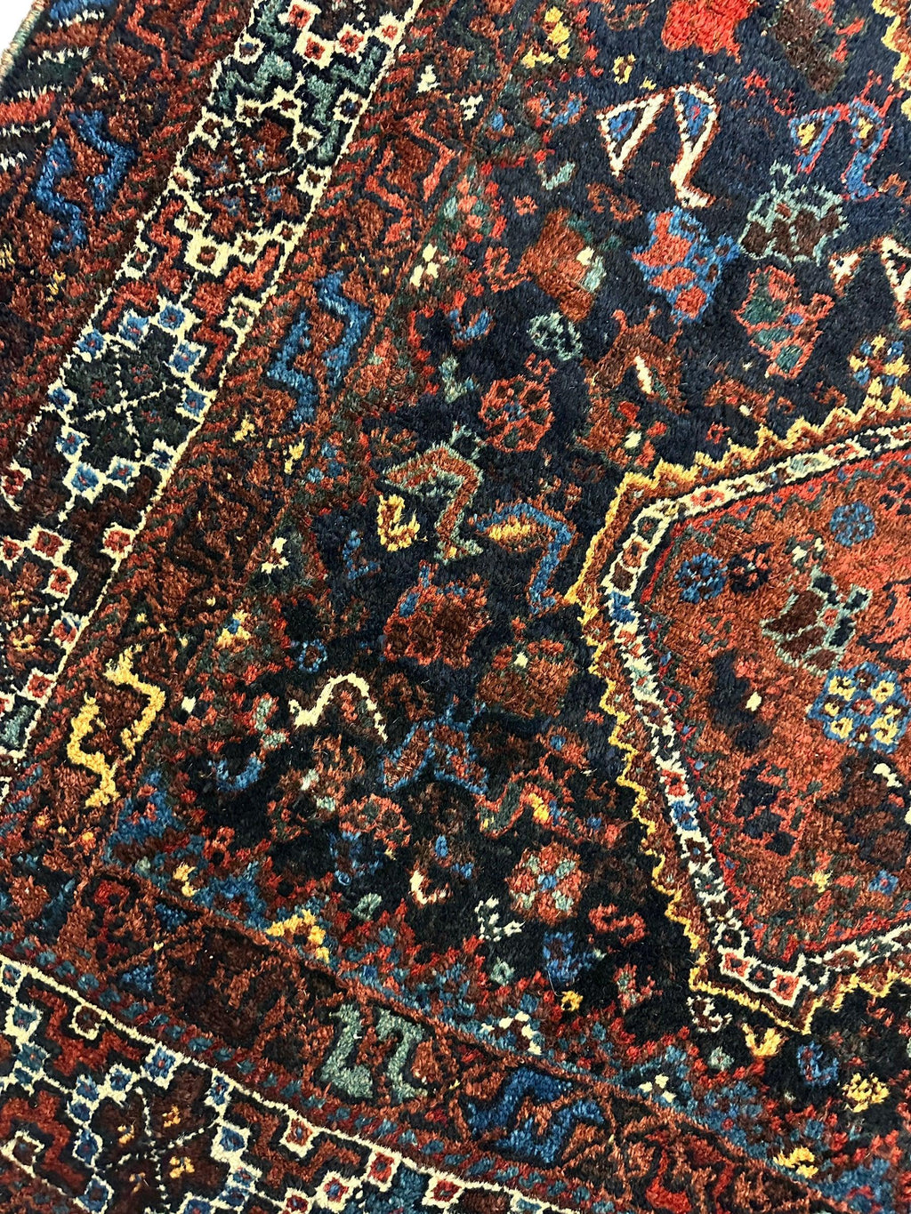 Antique Persian Khamseh Bagface — 1920s | 4' x 5'10"