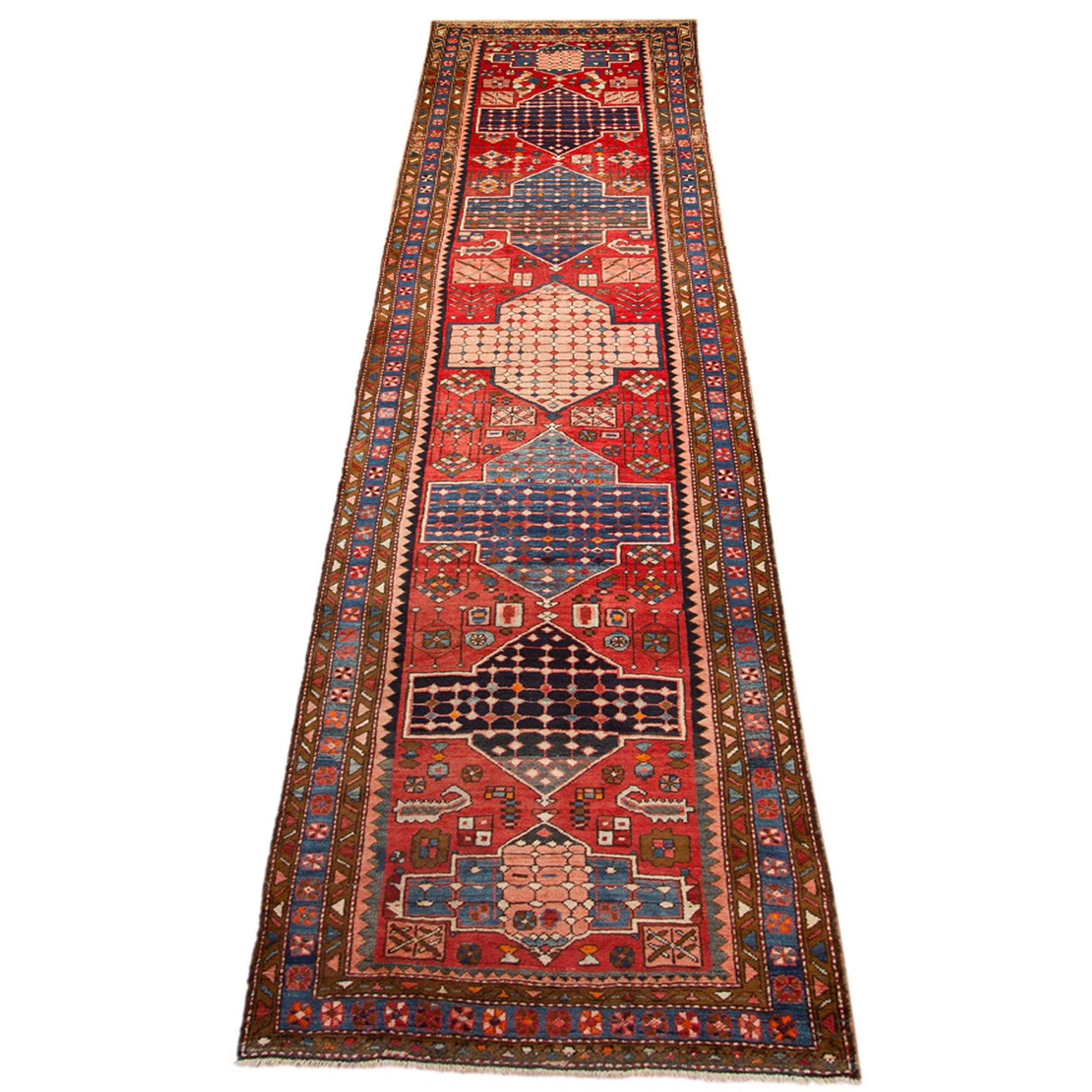 Vintage Persian Bakhtiari Rug Runner — 1950s | 3'6" x 12'5"