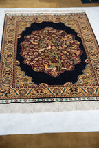 Vintage Turkish Hereke Pictorial Rug Mat — 1980s | 2' x 3'1"