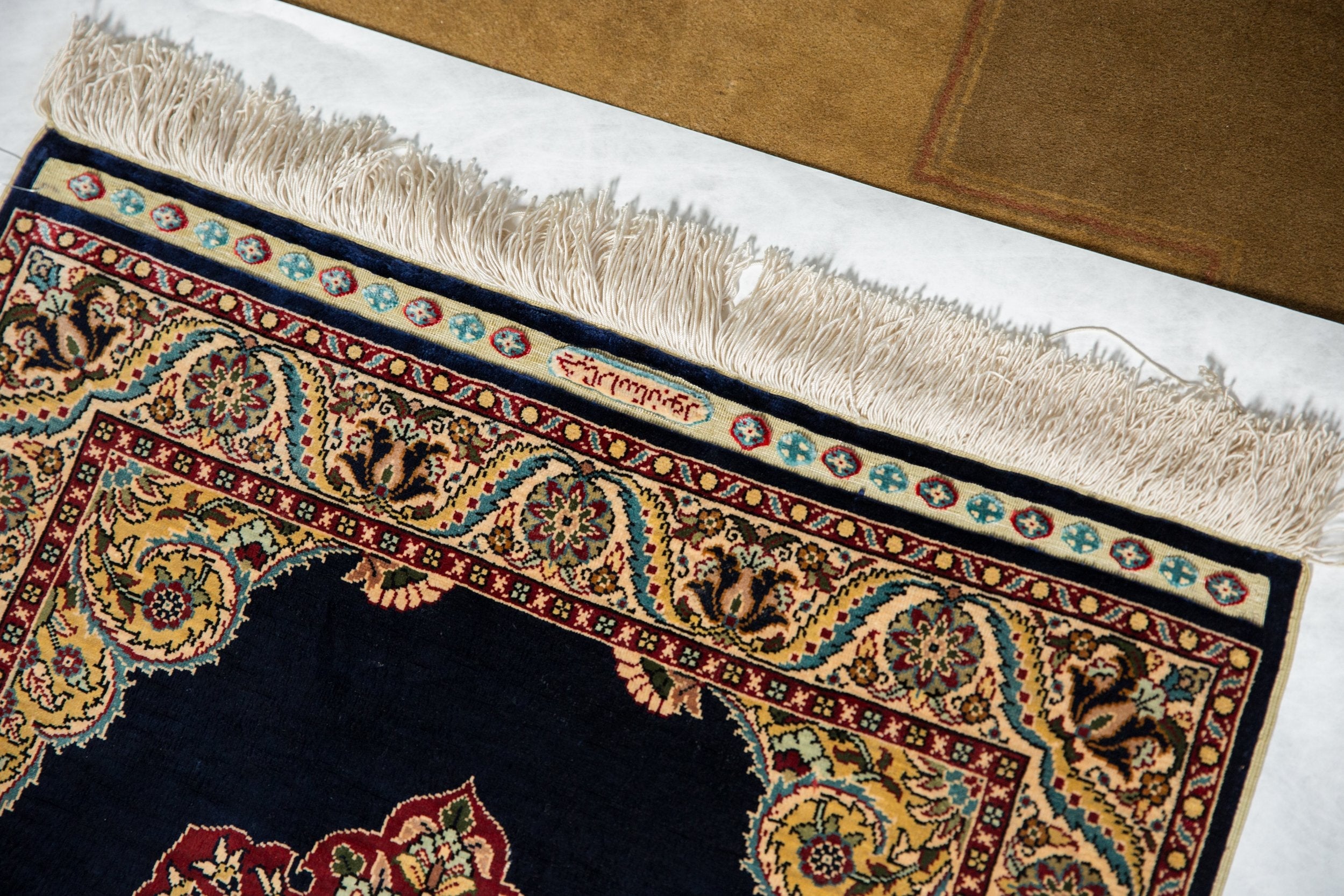 Vintage Turkish Hereke Pictorial Rug Mat — 1980s | 2' x 3'1"