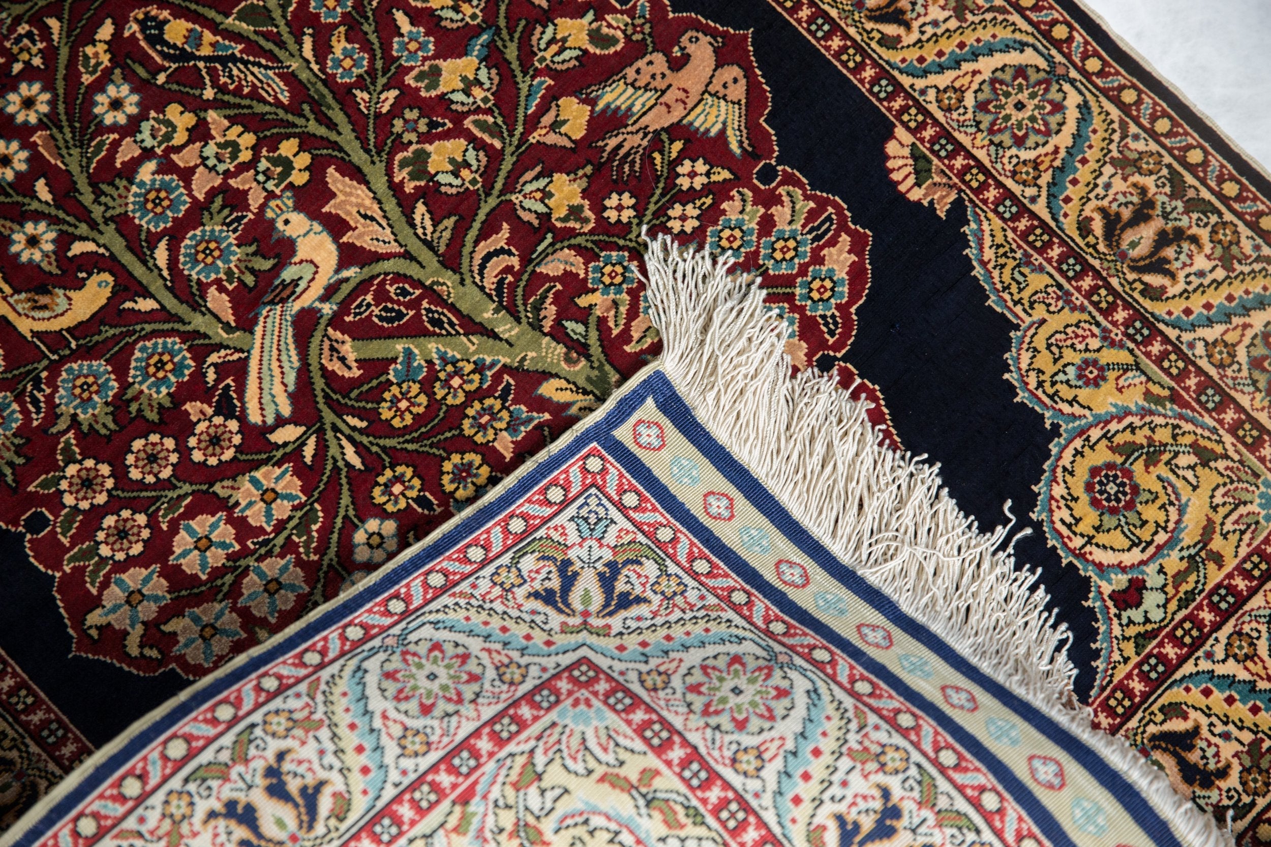 Vintage Turkish Hereke Pictorial Rug Mat — 1980s | 2' x 3'1"