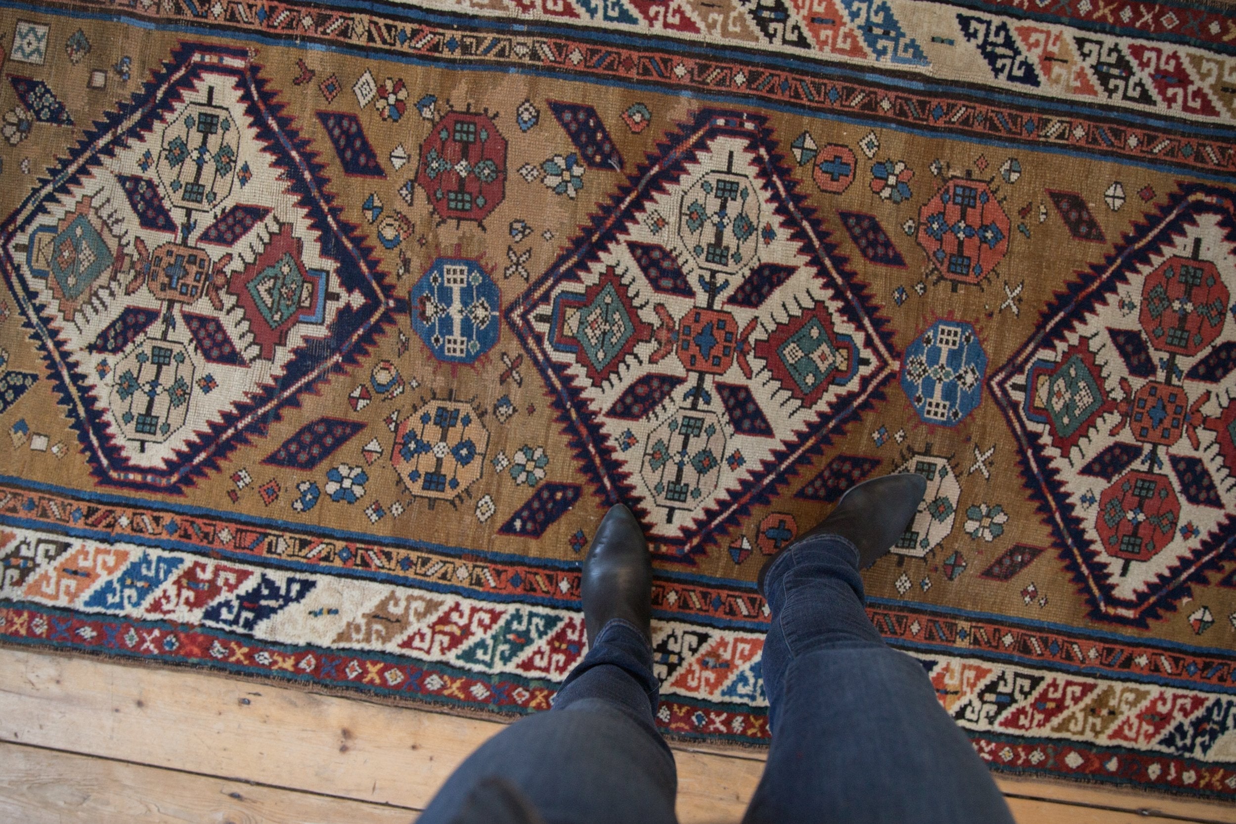 Antique Caucasian Rug Runner — 1910s | 3'7" x 11'5"