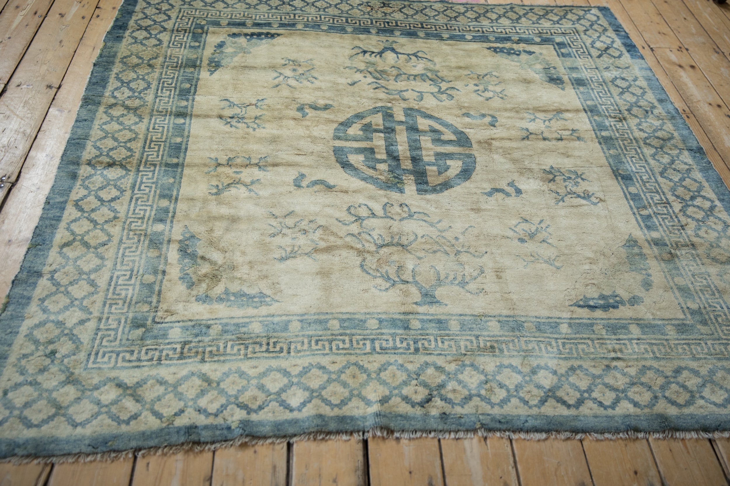 Antique Chinese Peking Square Carpet — 1920s | 5'11" × 6'1"