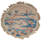 Vintage Chinese Art Deco Round Rug Mat — 1930s | 2' x 2'1"