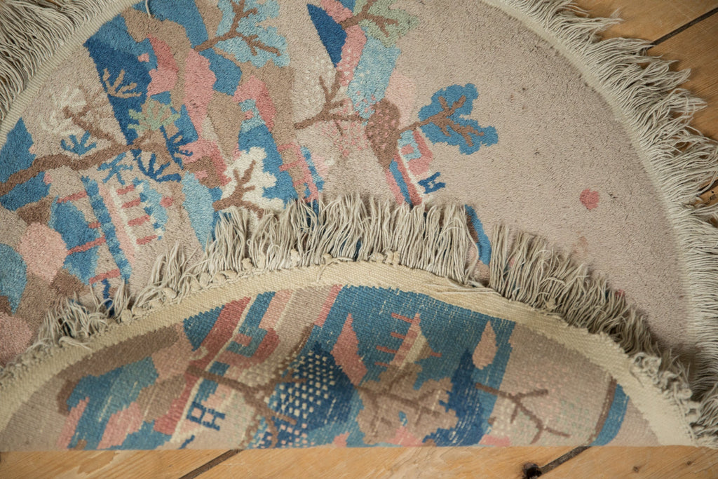 Vintage Chinese Art Deco Round Rug Mat — 1930s | 2' x 2'1"