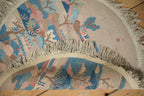 Vintage Chinese Art Deco Round Rug Mat — 1930s | 2' x 2'1"