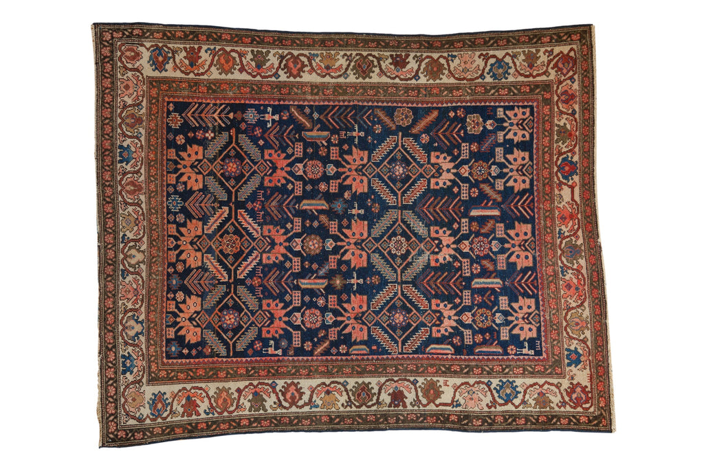 Antique Persian Malayer Square Rug — 1920s | 5' x 6'