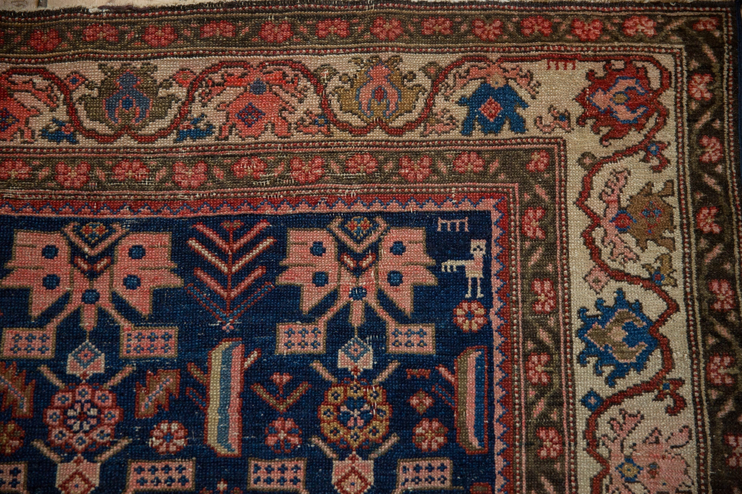 Antique Persian Malayer Square Rug — 1920s | 5' x 6'