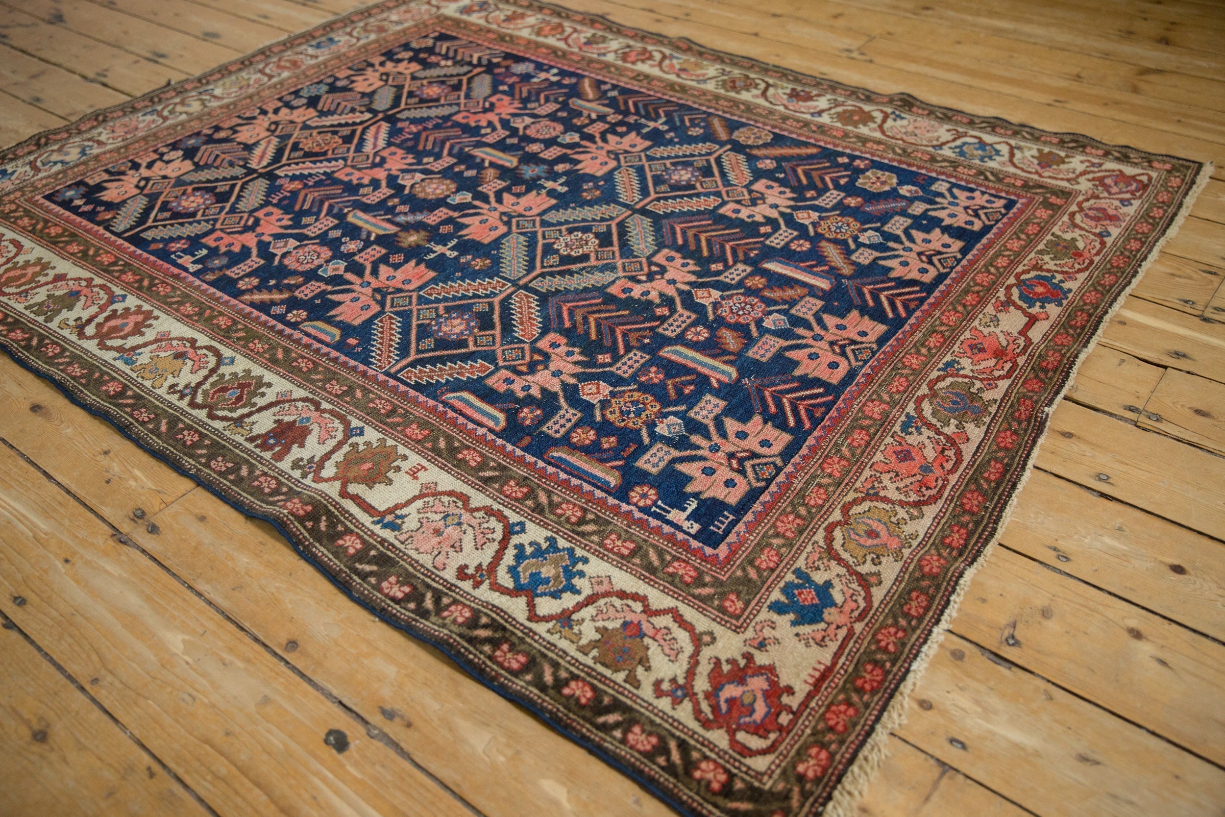 Antique Persian Malayer Square Rug — 1920s | 5' x 6'