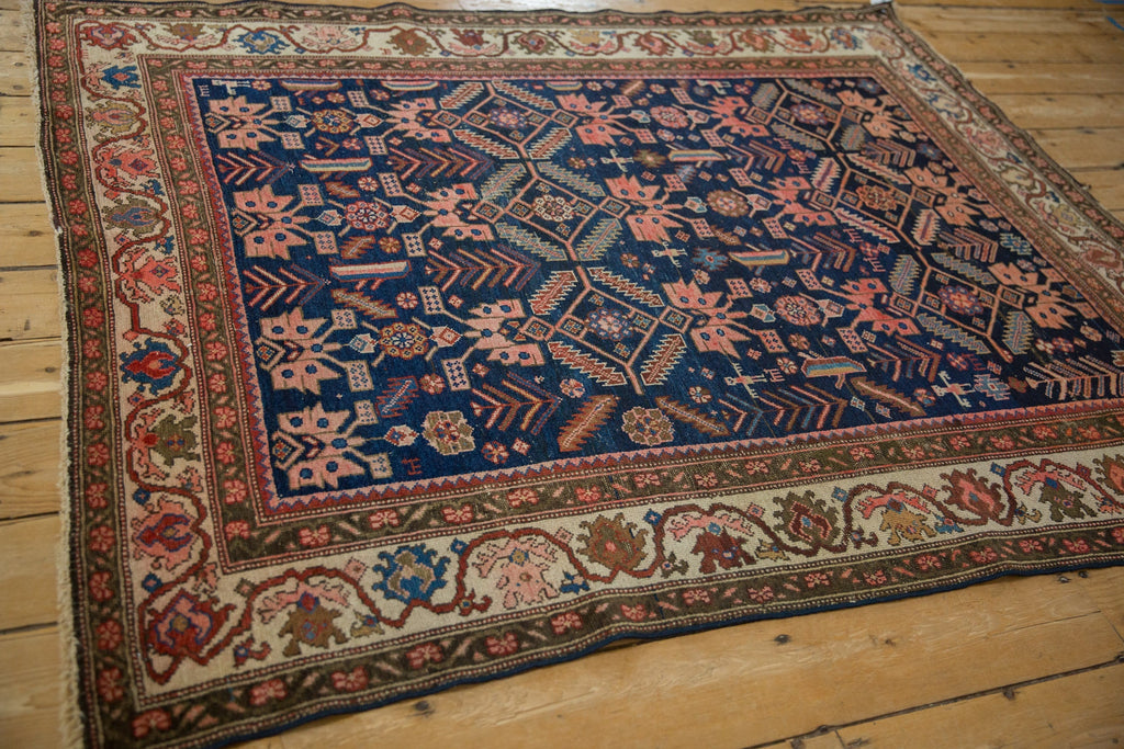 Antique Persian Malayer Square Rug — 1920s | 5' x 6'