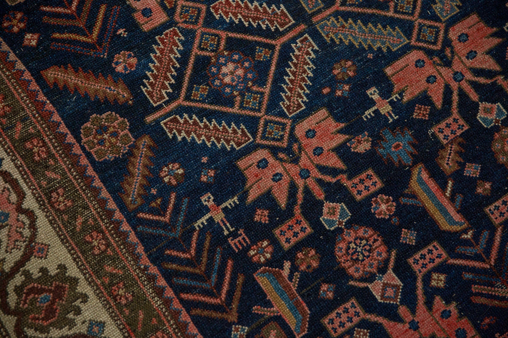 Antique Persian Malayer Square Rug — 1920s | 5' x 6'