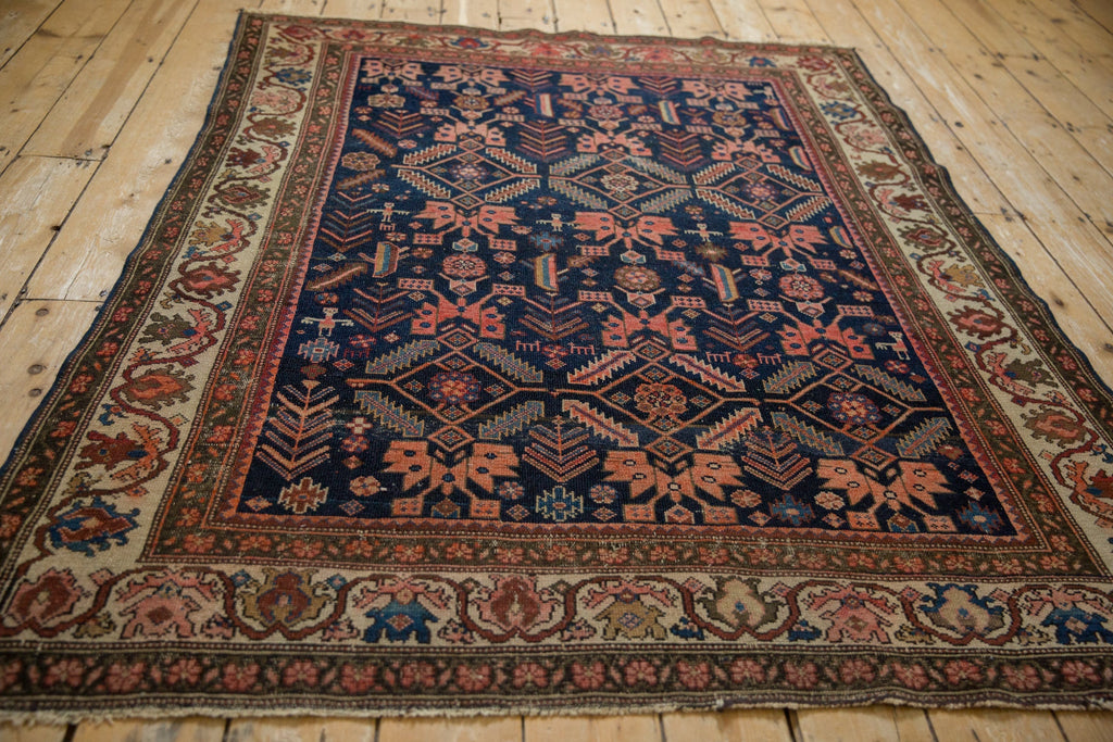 Antique Persian Malayer Square Rug — 1920s | 5' x 6'
