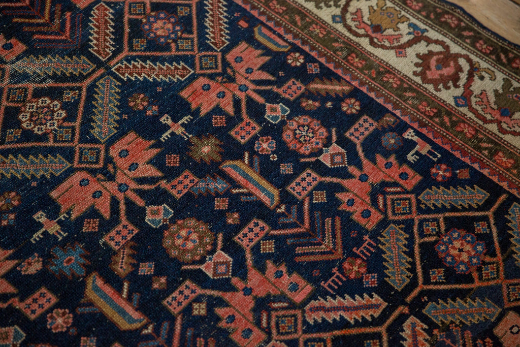 Antique Persian Malayer Square Rug — 1920s | 5' x 6'