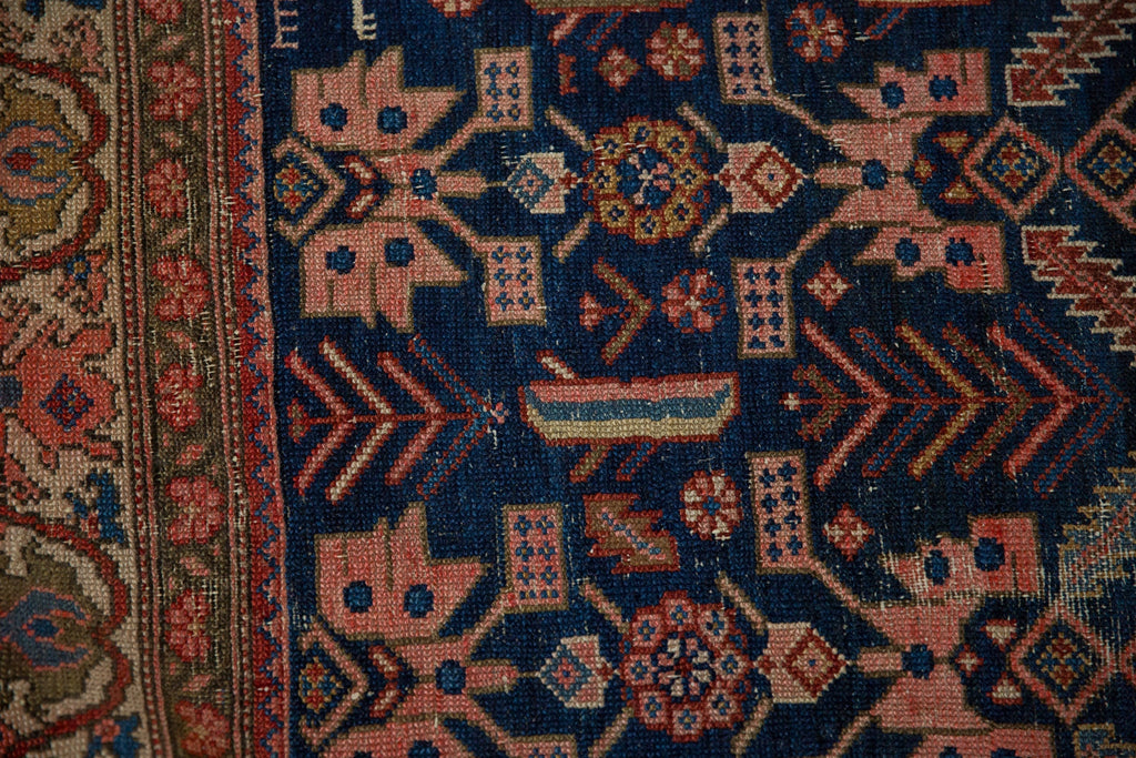 Antique Persian Malayer Square Rug — 1920s | 5' x 6'