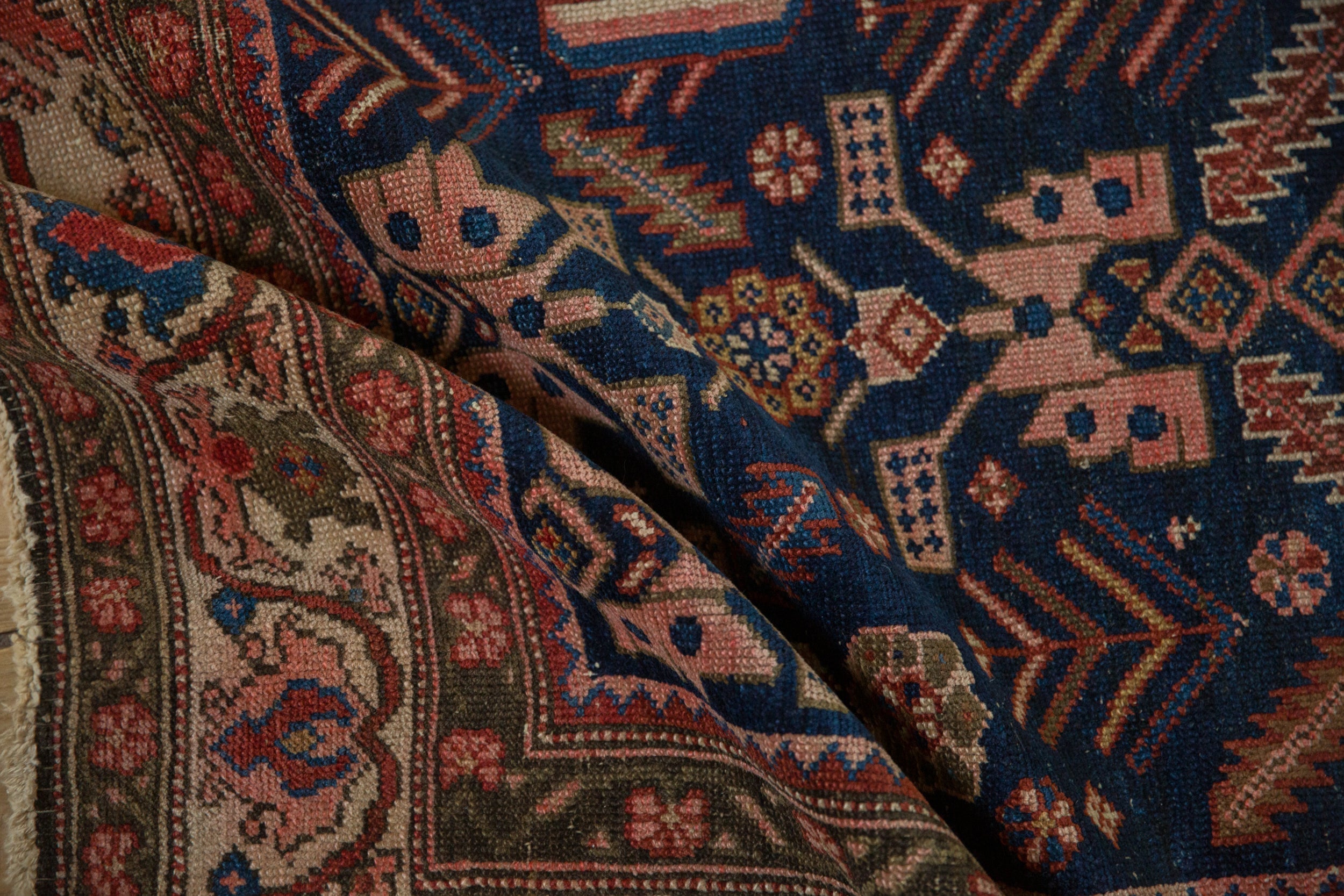 Antique Persian Malayer Square Rug — 1920s | 5' x 6'