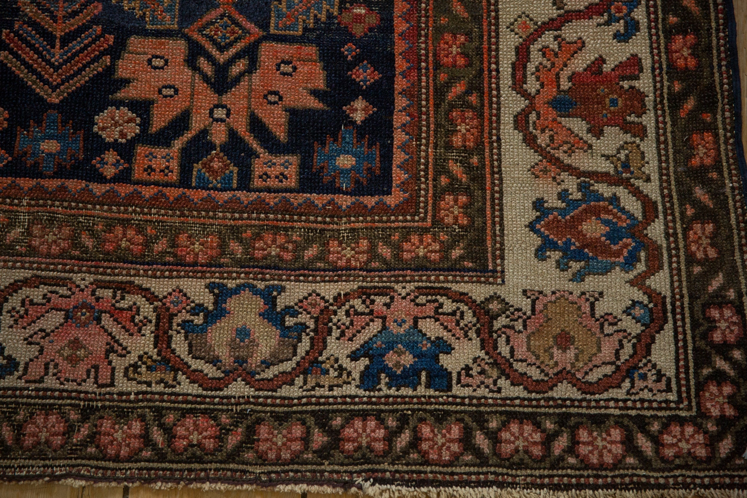 Antique Persian Malayer Square Rug — 1920s | 5' x 6'