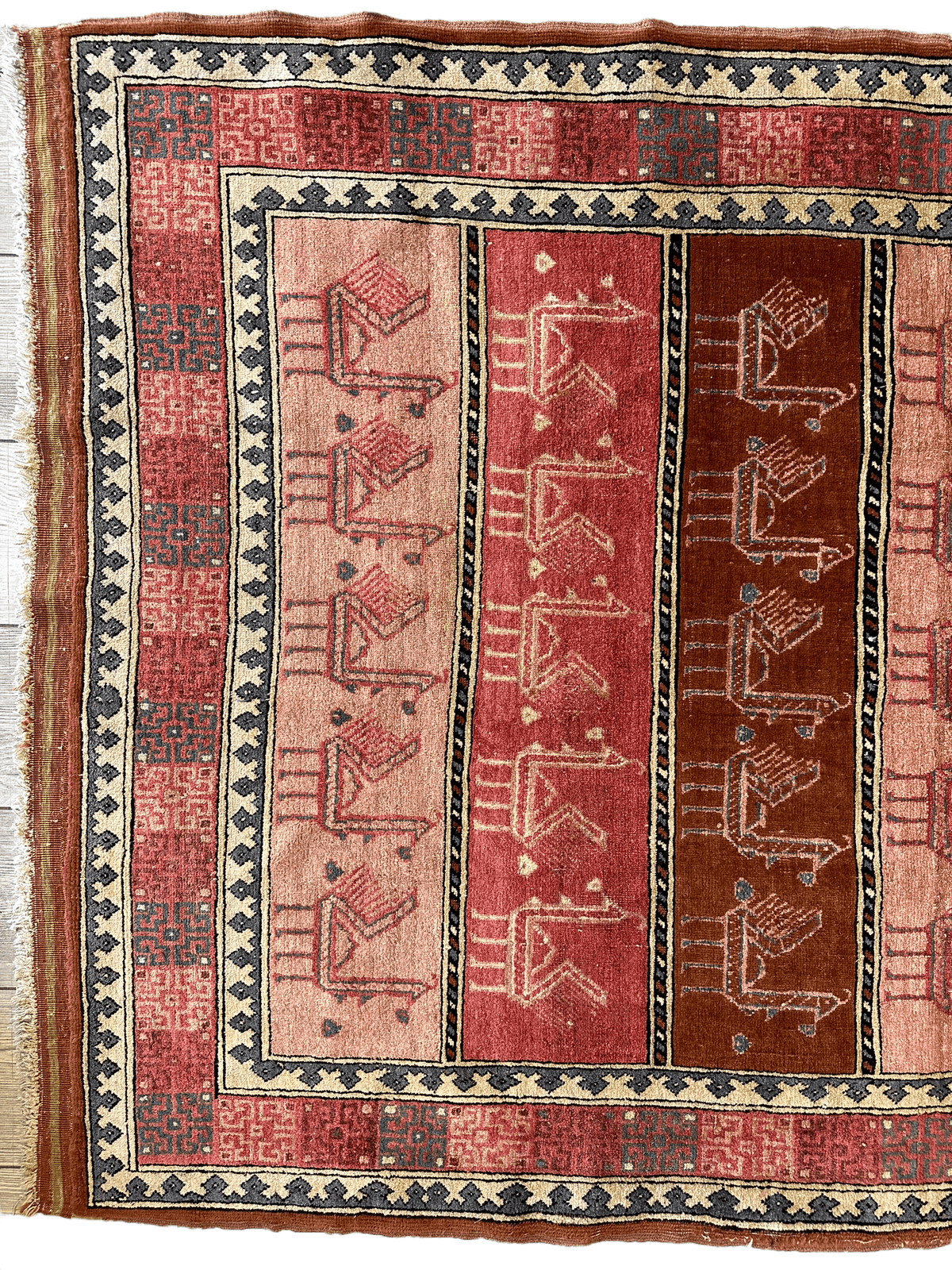 Vintage Afghan Bokhara Design Rug — 1960s | 3'10" x 5'10"