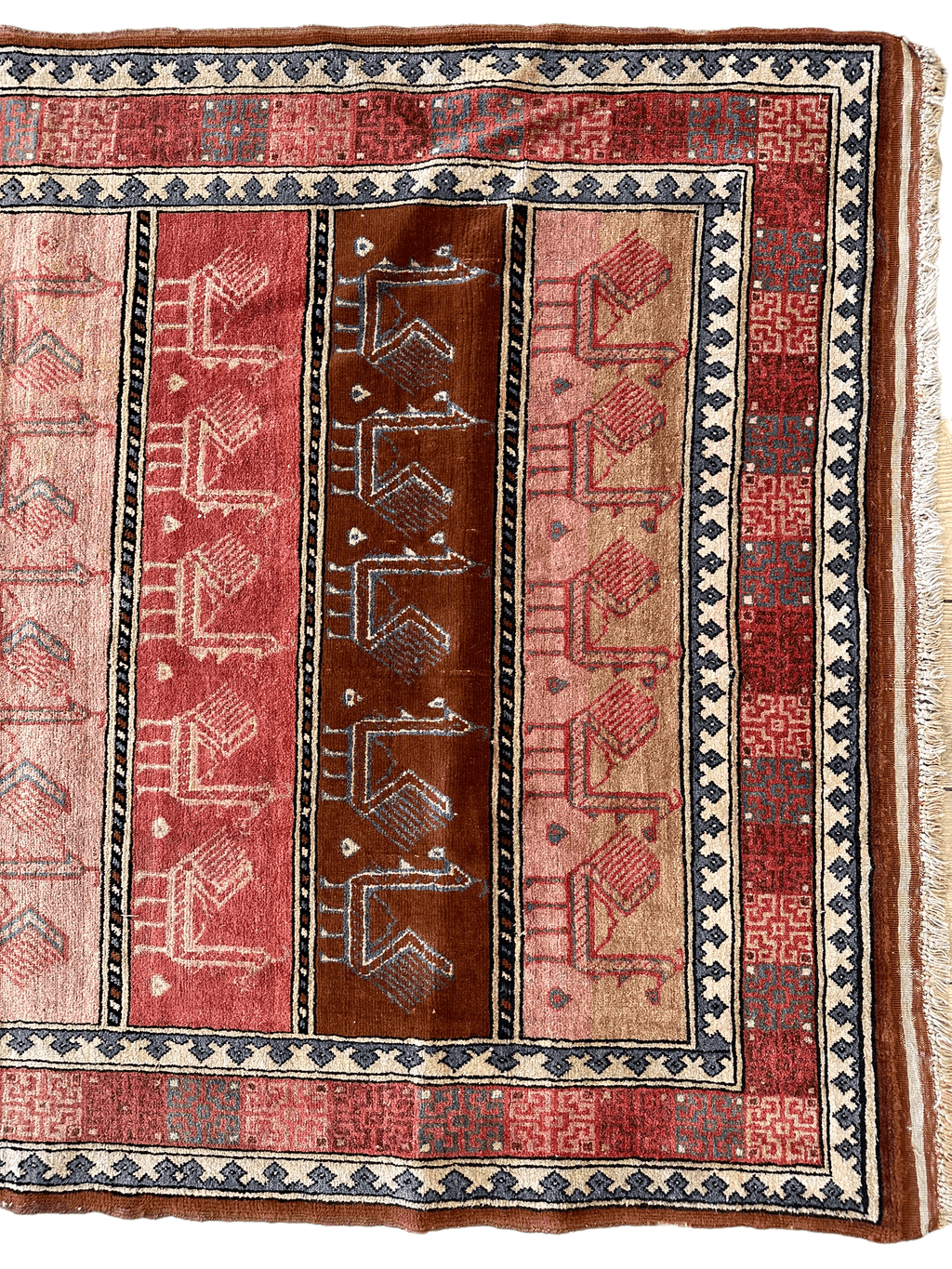 Vintage Afghan Bokhara Design Rug — 1960s | 3'10" x 5'10"