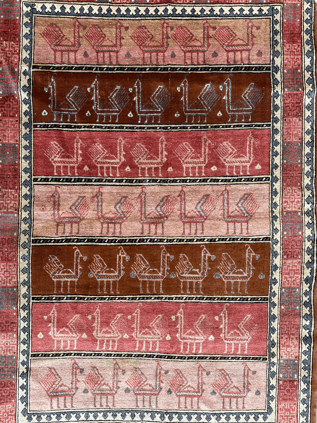 Vintage Afghan Bokhara Design Rug — 1960s | 3'10" x 5'10"