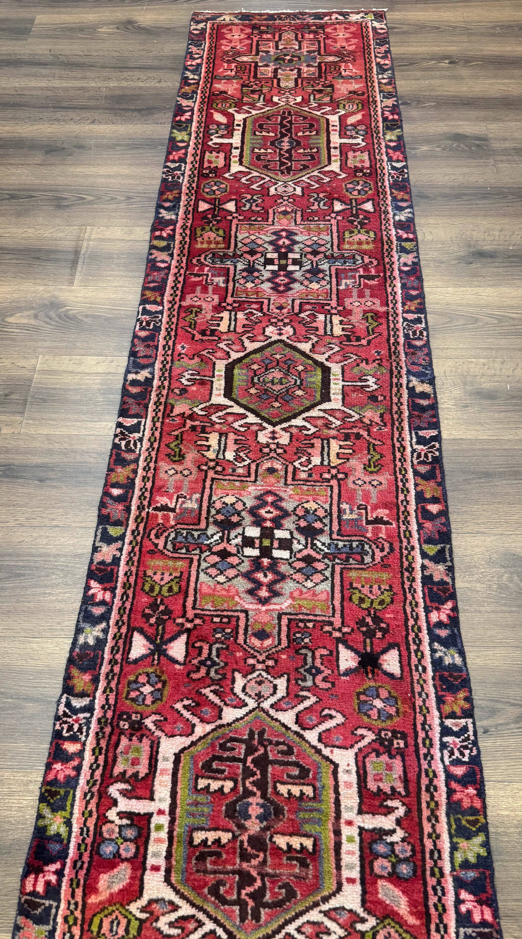 Vintage Persian Heriz Karajeh Runner — 1950s | 2' x 9'2"