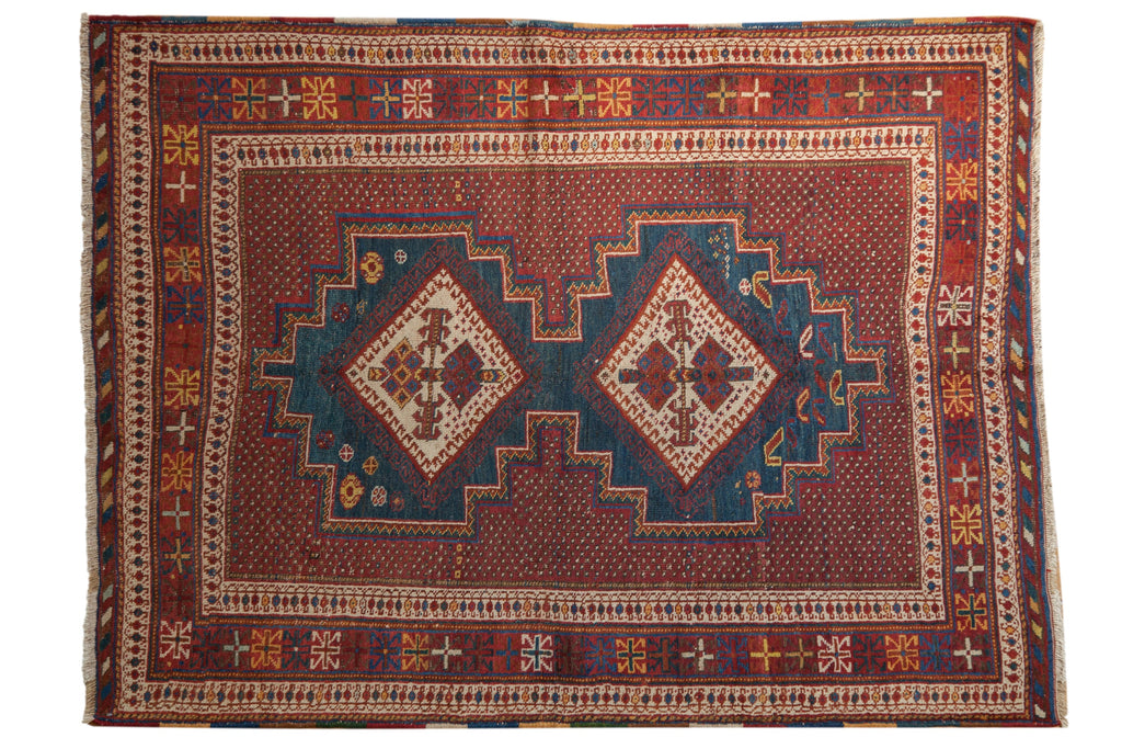 Antique Persian Afshar Rug — 1920s | 4'3" x 5'9"