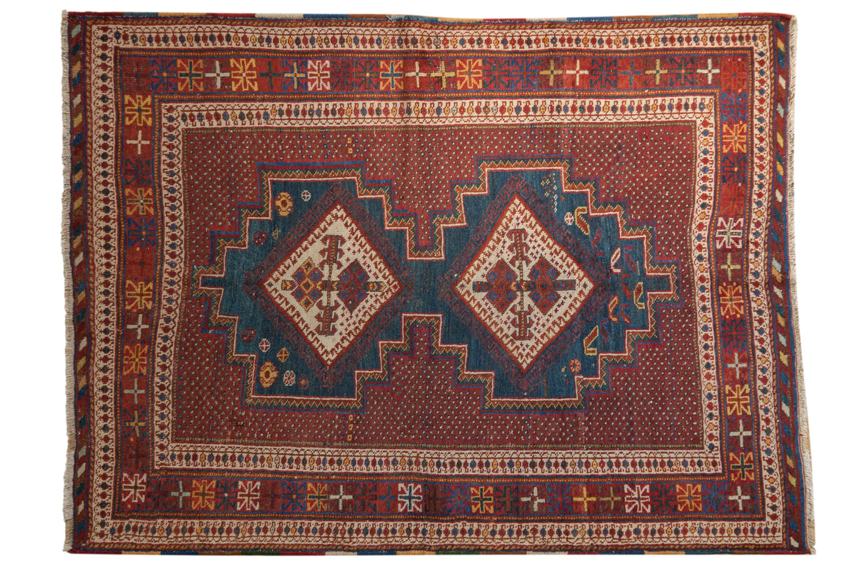 Antique Persian Afshar Rug — 1920s | 4'3" x 5'9"