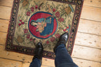 Antique Persian Isfahan Square Rug Mat — 1910s | 2'3" x 2'4"