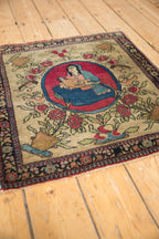 Antique Persian Isfahan Square Rug Mat — 1910s | 2'3" x 2'4"
