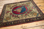 Antique Persian Isfahan Square Rug Mat — 1910s | 2'3" x 2'4"