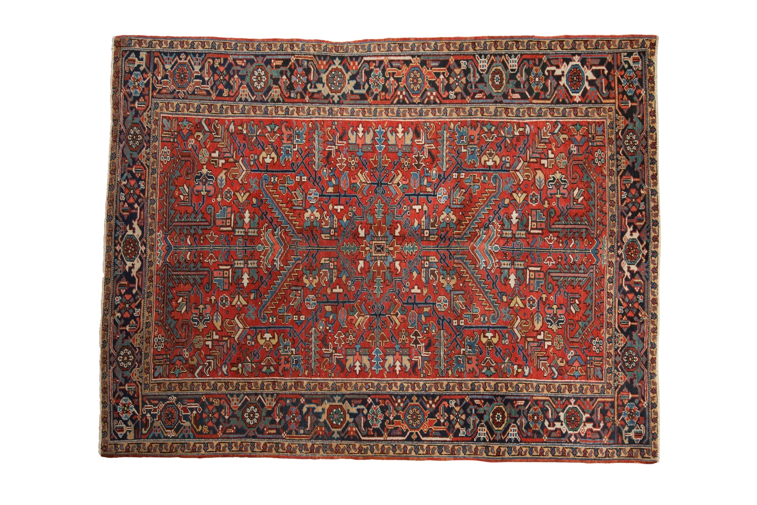 Vintage Persian Heriz Carpet — 1950s | 6'8" × 8'8"