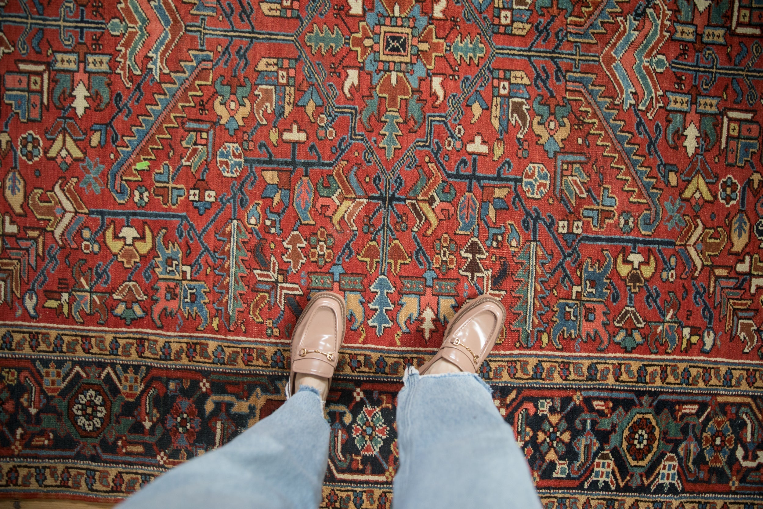 Vintage Persian Heriz Carpet — 1950s | 6'8" × 8'8"