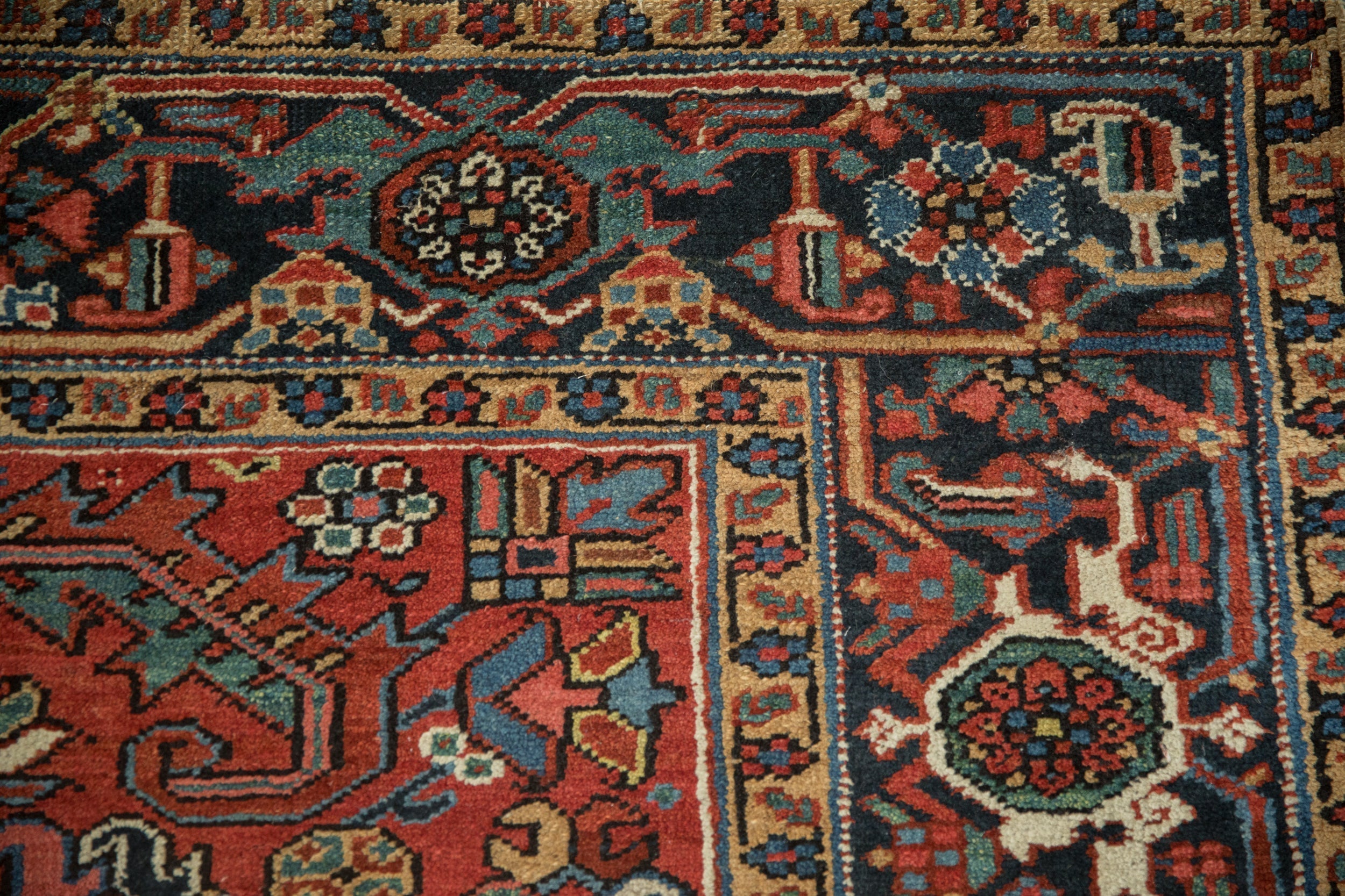 Vintage Persian Heriz Carpet — 1950s | 6'8" × 8'8"