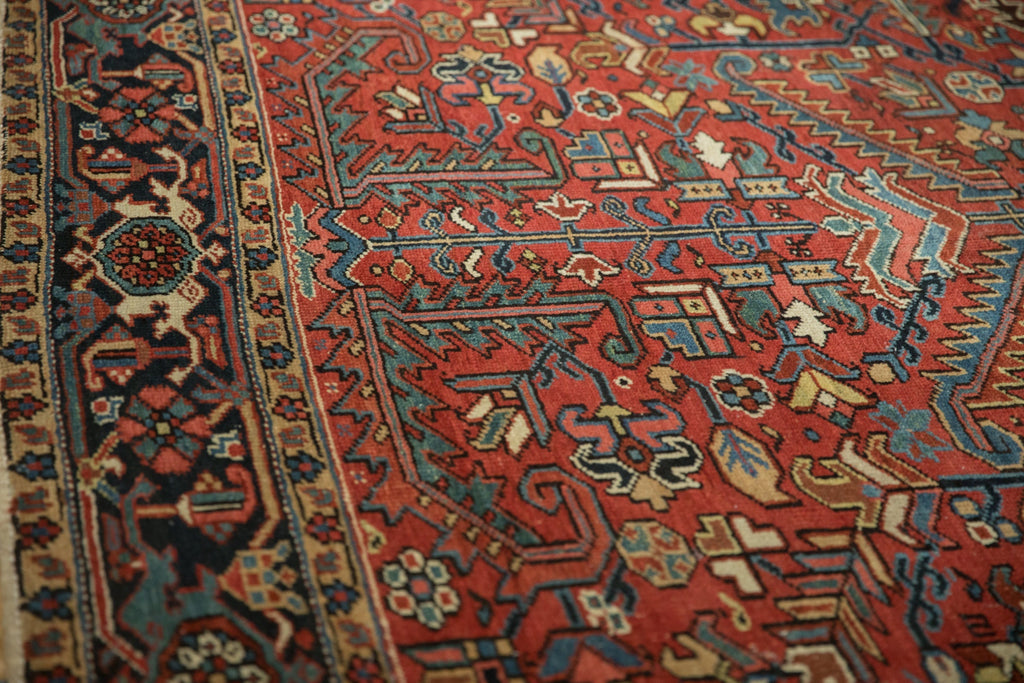 Vintage Persian Heriz Carpet — 1950s | 6'8" × 8'8"