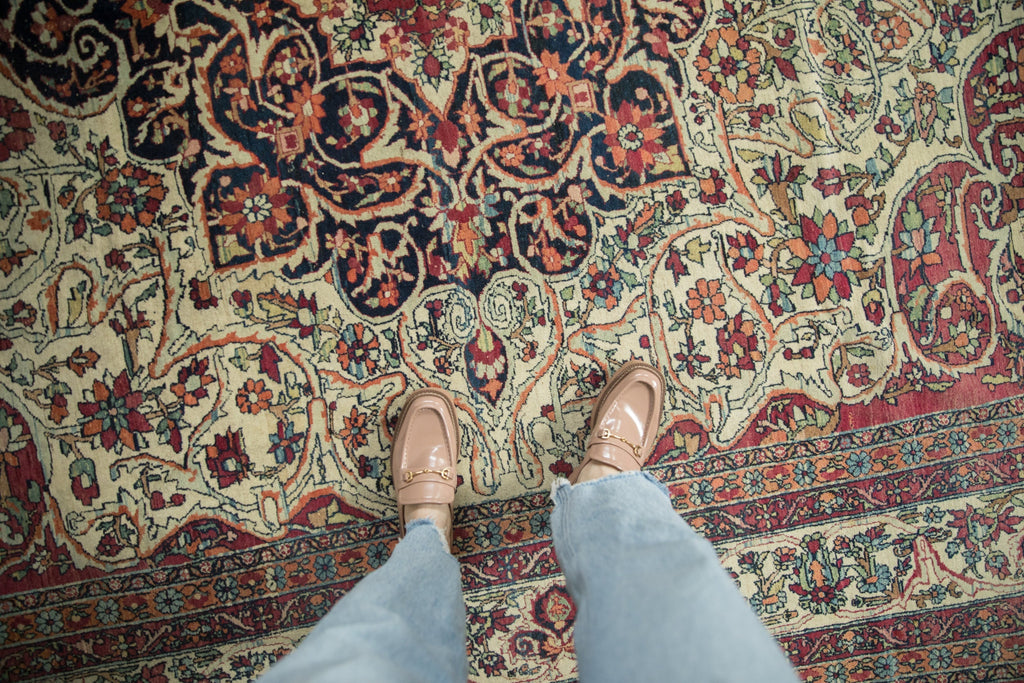 Antique Persian Kerman Carpet (1895–1910) – Hand-Knotted Wool 9x10