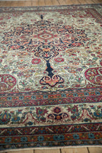 Antique Persian Kerman Carpet (1895–1910) – Hand-Knotted Wool 9x10